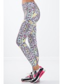 Colorful sports leggings in geometric shapes / lemon H0010 - Online store - Boutique